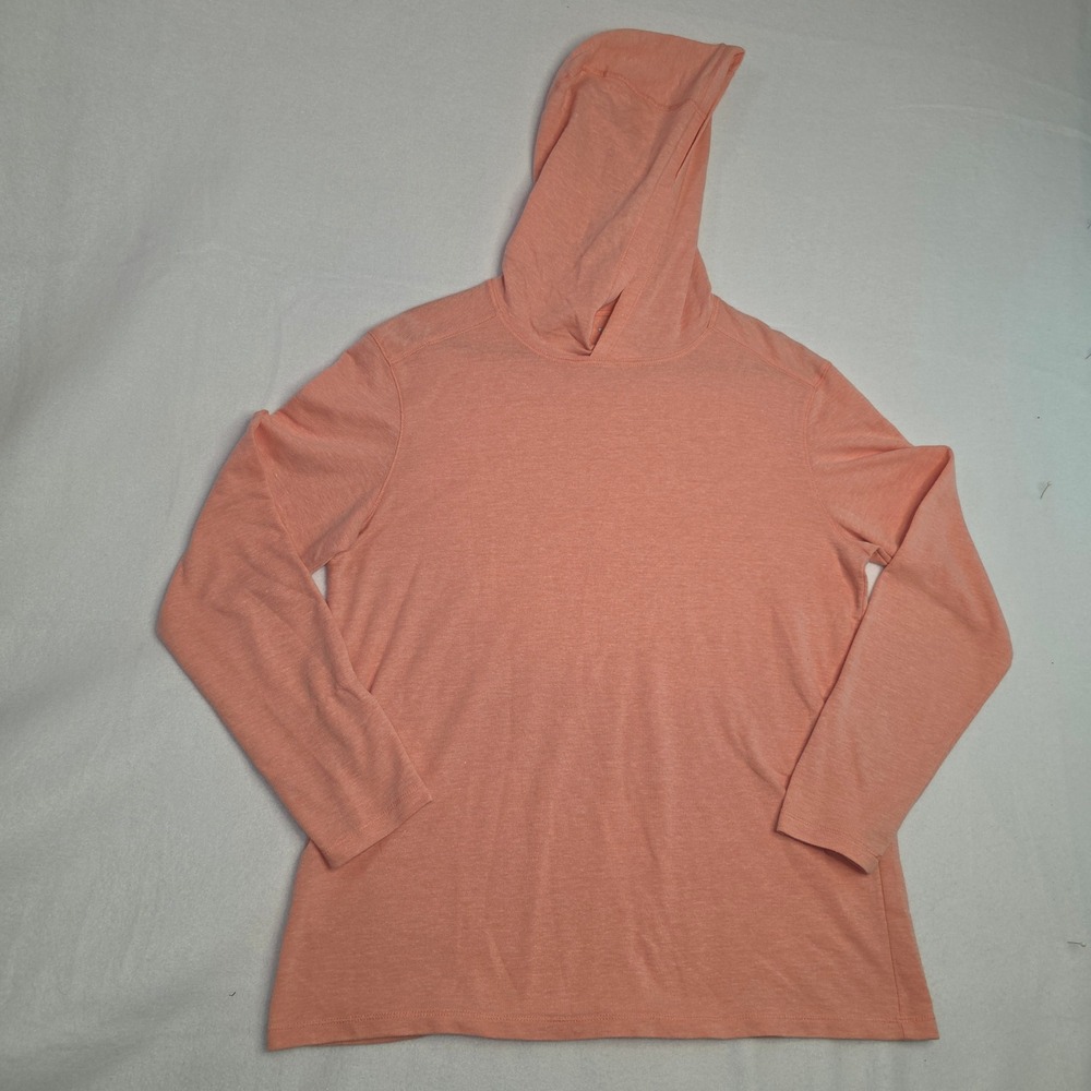 Reel Legends Mens Small Performance Hoodie Long Sleeve Heather Coral Pullover